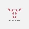 Abstract angus cow bison bufallo steak premium logo design. Creative bull horns line icon symbol