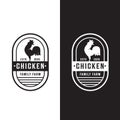 creative chicken Rooster Poultry Farm Vintage Badge logo template