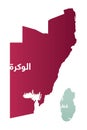 Simplified map of the district/ region of Al Wakrah in Qatar
