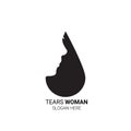 Women`s logo design and water drop. Royalty Free Stock Photo