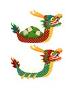Chinese Dragon boat Race festival with rice dumplings, cute character design Happy Dragon boat festival isolated on background Royalty Free Stock Photo