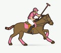 Horses Polo sport cartoon graphic vector