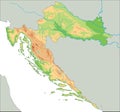 High detailed Croatia physical map. Royalty Free Stock Photo