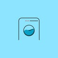 Illusrtration vector graphic of washing machine logo is simple and cool shaped line art. Good for business people who need a logo Royalty Free Stock Photo