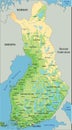 High detailed Finland physical map with labeling. Royalty Free Stock Photo