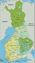 Highly detailed editable political map with separated layers. Finland.