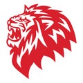 red lion head angry roaring logo icon