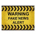 Warning fake news alert sign Royalty Free Stock Photo