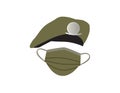 Green military hat and face mask