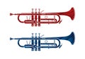 Trumpet instrument cartoon music graphic vector