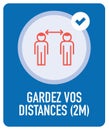 Social Distancing Sign in French.