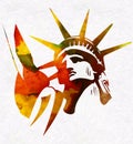 Statue of Liberty watercolor painting styled vector image