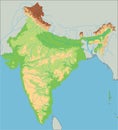 High detailed India physical map.