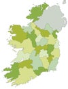 Highly detailed editable political map with separated layers. Ireland. Royalty Free Stock Photo
