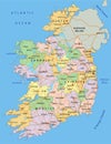 Ireland - Highly detailed editable political map with labeling. Royalty Free Stock Photo