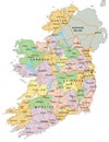 Ireland - Highly detailed editable political map with labeling. Royalty Free Stock Photo