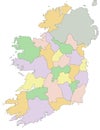 Ireland - Highly detailed editable political map. Royalty Free Stock Photo