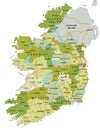 Highly detailed editable political map with separated layers. Ireland. Royalty Free Stock Photo