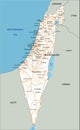 High detailed Israel road map with labeling.