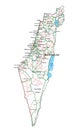 Israel road and highway map.