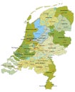 Highly detailed editable political map with separated layers. Netherlands. Royalty Free Stock Photo