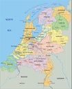 Netherlands - Highly detailed editable political map with separated layers. Royalty Free Stock Photo