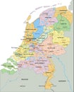 Netherlands - Highly detailed editable political map with separated layers. Royalty Free Stock Photo