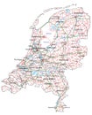 Netherlands road and highway map.