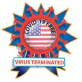 USA Covid-19 Free Virus Terminated Sign Royalty Free Stock Photo