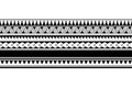 Maori polynesian tattoo bracelet. Tribal sleeve seamless pattern vector. Samoan border tattoo design fore arm or foot. Armband tat