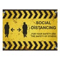 Warning social distancing sign