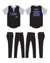 Custom Design baseball uniform mockup template illustrations front back view