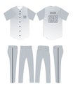 Baseball jersey Design uniform template mockup Custom design front and back view pants illustrations