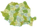 Highly detailed editable political map with separated layers. Romania. Royalty Free Stock Photo