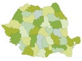 Highly detailed editable political map with separated layers. Romania. Royalty Free Stock Photo