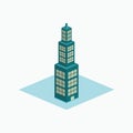 Tower business isometric building icon or logo Royalty Free Stock Photo