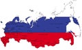 Russia highly detailed political map with national flag isolated on white background. Royalty Free Stock Photo