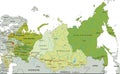 Highly detailed editable political map with separated layers. Russia.