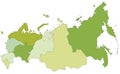 Highly detailed editable political map with separated layers. Russia.