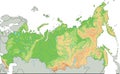 High detailed Russia physical map.