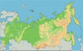 High detailed Russia physical map.