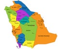 Colorful Saudi Arabia political map with clearly labeled, separated layers. Royalty Free Stock Photo