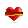 Heart with waving Germany flag. Vector illustration.