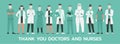 Thank you, doctors and nurses concept. medical staff standing together Royalty Free Stock Photo