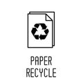 Disposal paper recycling line icon