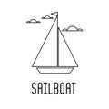 Sailboat line icon.