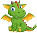 Cute green dragon cartoon Royalty Free Stock Photo