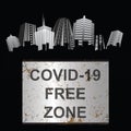 Virus free zone sign city Royalty Free Stock Photo