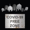 Virus free zone sign city