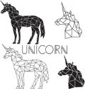 Print Vector abstract polygonal geometric abstract unicorn